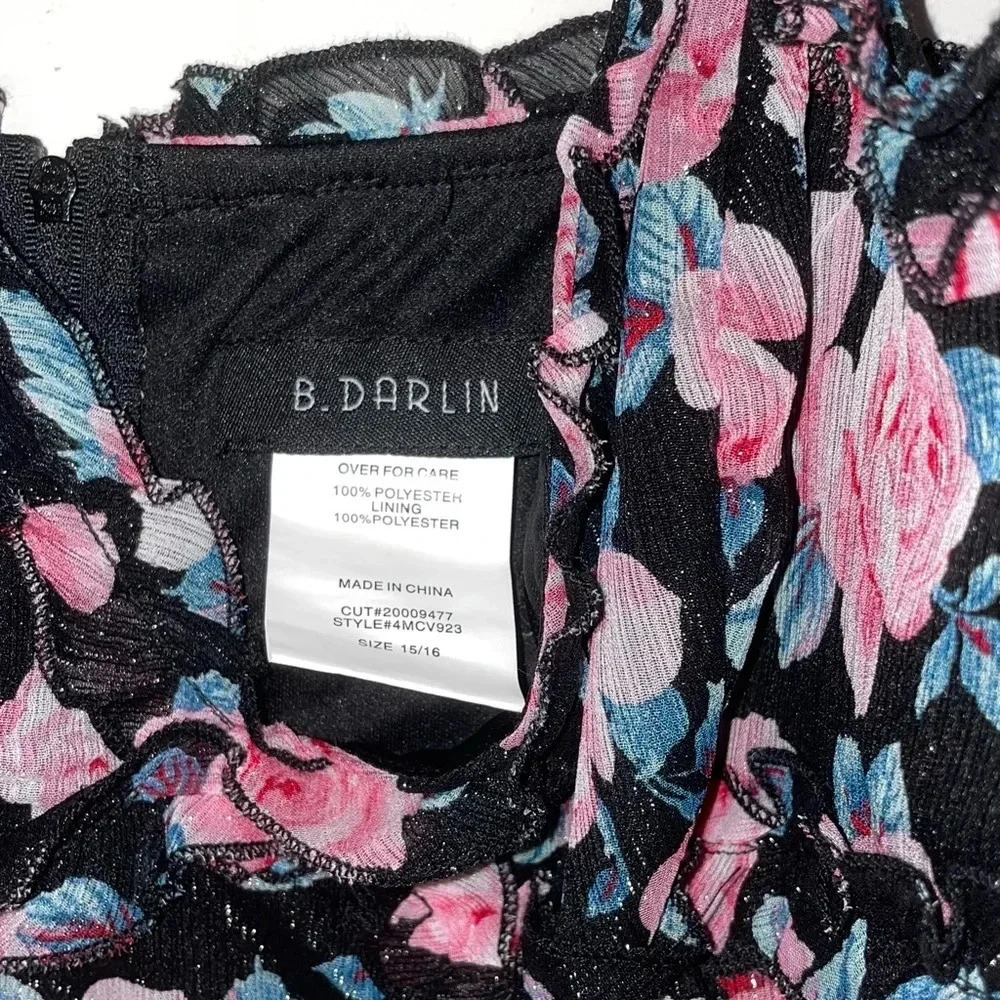 Black floral dress with shimmer super cute - Picture 6 of 8